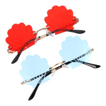 8Pairs Frameless Shell Sunglasses Metal+pc Fashionable Beach Eyewear