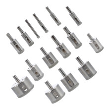 30Pcs Diamond Hole Saws Kit Stainless Steel Silver for Home Use Tiles