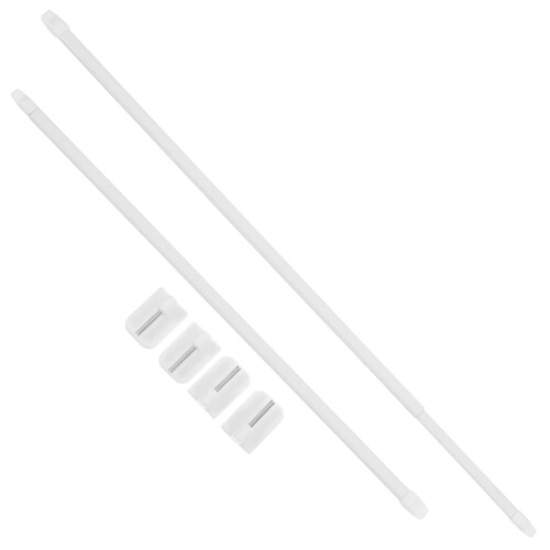 3Sets White No Drill Curtain Shower Rod Adjustable Extendable Home Use 2