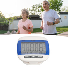 Pedomètre d'exercice pour adultes avec grand écran LCD, compteur de pas, distance et calories, bleu