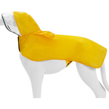 Hunderegenmantel Wasserdicht mit Kapuze Gelb XXL — hundebekleidung große hunde, nylon regenjacke hund