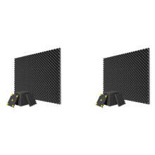 24Er-Pack Akustikschaumplatte 1 Zoll x 12 Zoll x 12 Zoll Hochdichter, Hemmender Akustikschaum, Akustikplatte mit Schneller Wiederherstellung, Schwarz