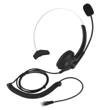 Geräuschunterdrückendes Headset für Festnetztelefone, hochwertiger binauraler Telefonkopfhörer mit flexiblem Mikrofon und superleichtem Design