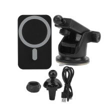 Qi Fast Charging Car Mount With Strong Magnetic Hold, Wireless Charging Stand Featuring Adjustable Angle And Vent Mount Stability For iPhone Series