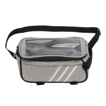 Borsa universale per cellulare da bici con foro per auricolari e strisce riflettenti, facile da installare, da montare sul telaio anteriore e