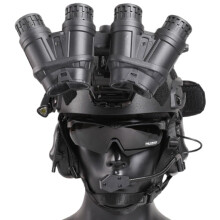 Tactical Airsoft Rapid Helmet Game Set with Headset ABS Plastic NVG Mount (BK2, 5560 cm)