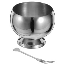 3Sets Metall Dessertbecher Fußed Eisbecher Für Party Silbern