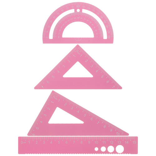 5Ensembles Kit De Protracteur Métal Rose Pour Élèves Et
