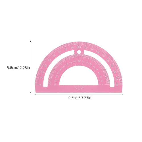5Ensembles Kit De Protracteur Métal Rose Pour Élèves Et 1