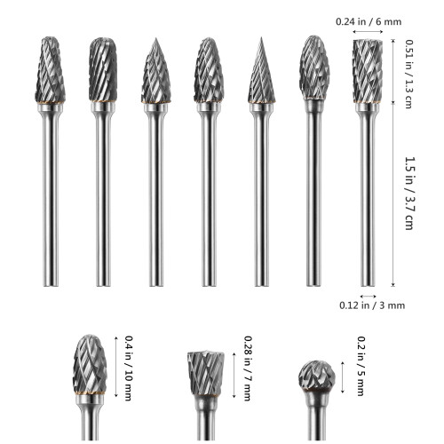 10Pièces Mèches Rotatives En Tungstène Pour Gravure 1