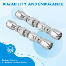 2pcs Hydraulic Hose Repair Kit, Reusable, 2-Wire Reusable Hydraulic Repair Fitting 1/4Inch