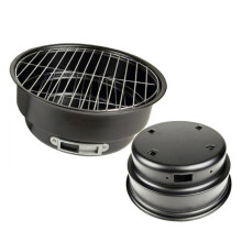 2Pièces Bbq Tabletop Noir Acier Inoxydable Durable Portable