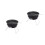 2Pièces Bbq Tabletop Noir Acier Inoxydable Durable Portable 3