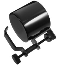 2Pièces Support Casque Rotatif En Aluminium Avec Porte-Gobelet Noir