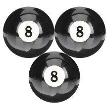 3Pièces Boules De Billard Résine Noires Lisses Pour Usage Répété