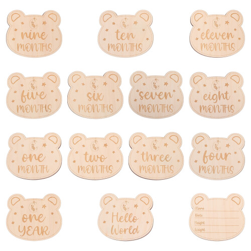 70Pièces Cartes Bébé Bois Clair Pour