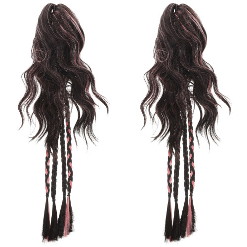 2Pièces Extensions Queue De Tressée À Pince Colorée Mode 2