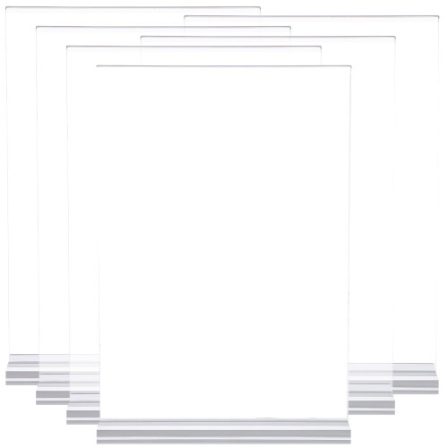 12Pcs White Acrylic Menu Display Stand Tabletop Clear Brochure Holder