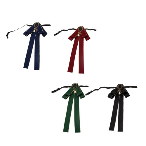 8Pcs Polyester Lady Bow Neckties Assorted Colors for School Uniforms