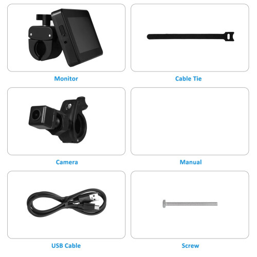 Handlebar Bike Mirror Bicycle Rear View Camera with 4.3 in Screen Night Vision Function 150Wide View Adjustable Bracket 1