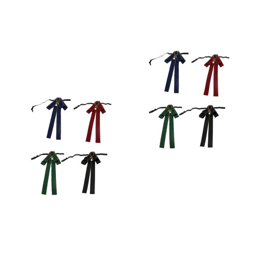 8Pcs Polyester Lady Bow Neckties Assorted Colors for School Uniforms 2