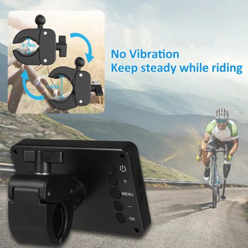Handlebar Bike Mirror Bicycle Rear View Camera with 4.3 in Screen Night Vision Function 150Wide View Adjustable Bracket