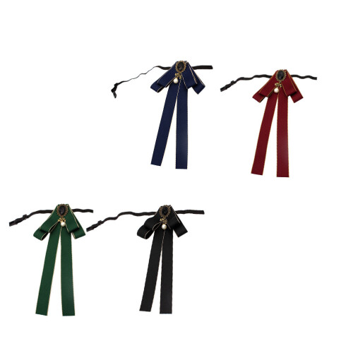 8Pcs Polyester Lady Bow Neckties Assorted Colors for School Uniforms 1