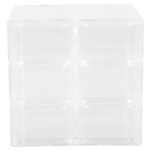 3St Compacte Transparante Organizer Voor Desktop Met 6 Compartimenten