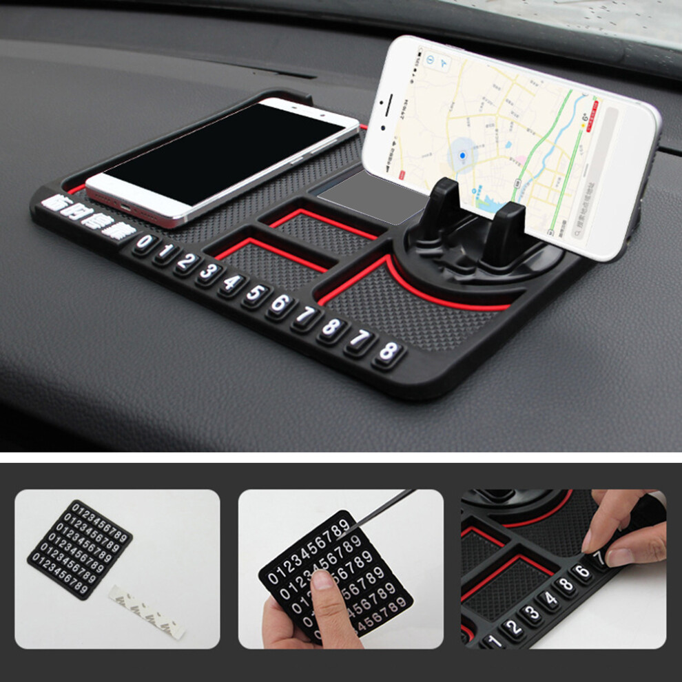 Anti Skid Dashboard Pad For Car Multifunction Universal Phone Holder Dashboard Organizer With Premium Quality Pvc And Storage Compartments 9437117417611