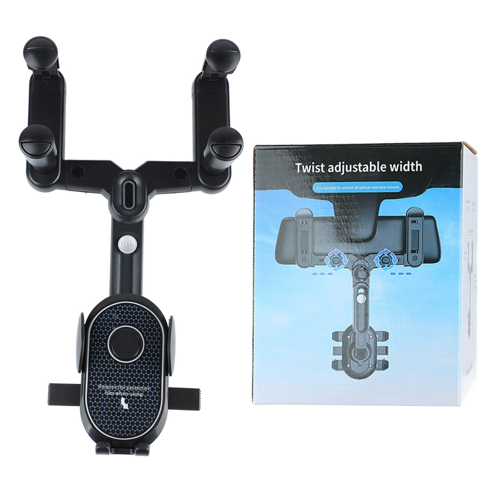 Adjustable Rearview Mirror Phone Holder, Wide Compatibility & Easy To Use, More Stable 360 Rotatable And Retractable For All Cars, Anti-Slip Design 9437117403713