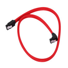 50CM 3.0 III SATA3 7pin Data Cable Right Angle 6Gb/s SSD Cables HDD Hard Disk Data Cord with Nylon Sleeved(Red)