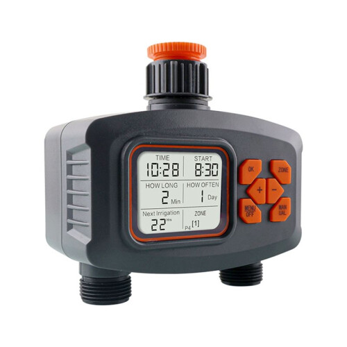 2-Way Water Timer LCD Display Timer Waterproof IP65 Home Garden Irrigation Rainfall Timer Automatic Controller System 1