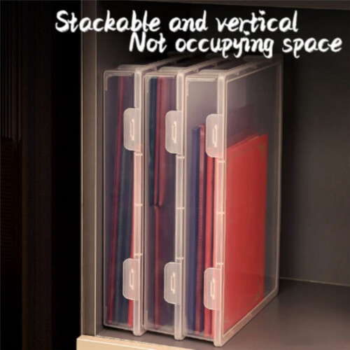 Plastic File Organizer Transparent Square Storage Box A4 Storage Box File Storage Box S 1