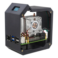 Pour Raspberry Pi 5 Kit de Boîtier Tour ABS Tube de Cuivre Ventilateur de Tour de Glace PWM JST RGB LED pour RPI 5 Pi5