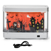 USB Fish Tank Light Aquarium Decor Night Light Virtual Dynamic LED Table Lamp Cute Room Decor Gift Halloween