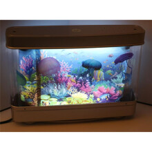 Simulated Fish Tank Lamp Aquarium Tank Decorative Night Light Virtual Ocean Dynamic LED Table Lamp Room Decor EU Plug