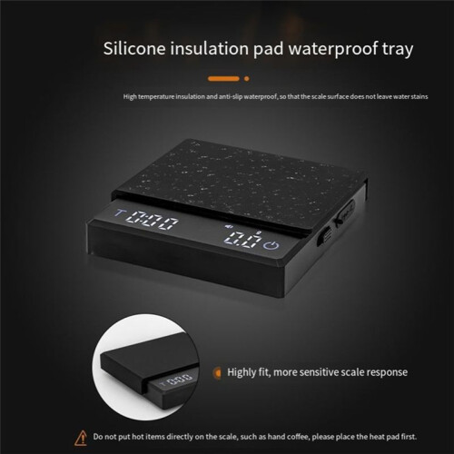 Personal Electronic Scale for Coffee Household Coffee ScaleGram Weight Chronograph Scale Kitchen Scale Waterproof ,A 2