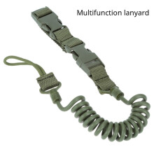 Corda de Segurança Multifuncional com Mola Louca, Resistente Ao Desgaste, Cordão Elástico para Chaveiro, Verde Escuro