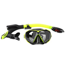 Premium Snorkeling Mask For Adults Tempered Glass Lenses Anti Fog Treatment Double Roll Shaft Core Adjustable Headband Dry Snorkel Water Stop System