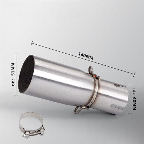 Motorcycle Modified Exhaust Pipe, Suitable for 40/42/45mm Adapter, to 51mm Middle Link Pipe, Non-Destructive Install A3