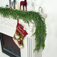 Guirlande de Noël en Cèdre de 1,5 M pour Escalier, au Toucher Réaliste, Douce et Tombante, Pliable, Réaliste, pour Décoration.