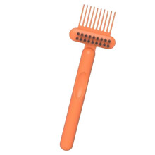 Dubbelverkande Hårborstrengörare, Ergonomiskt Rengöringsverktyg för Hem och Salong, Perfekt för Resor och Professionellt Bruk, Orange