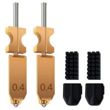 2Packs for FLASHFORGE AD5X Upgraded 3D Printer 0.4mm Hotend Nozzle Assembly,Extra 2PCS Silicone Sock+ 2PCS Nozzle Brush