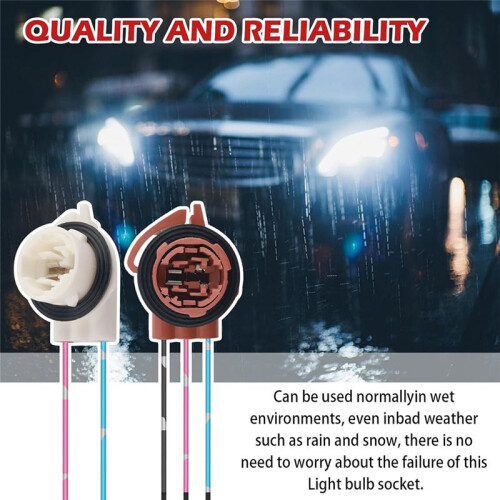 4PCS Turn Signal Socket & Tail Light Socket,3156 3157 Bulb Sockets with Tail Light Harness & Quick-Connect Plug 2