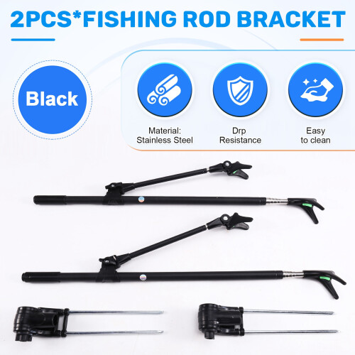 Support de Canne à Pêche Télescopique Épais à Double Usage, 2,4 M 1