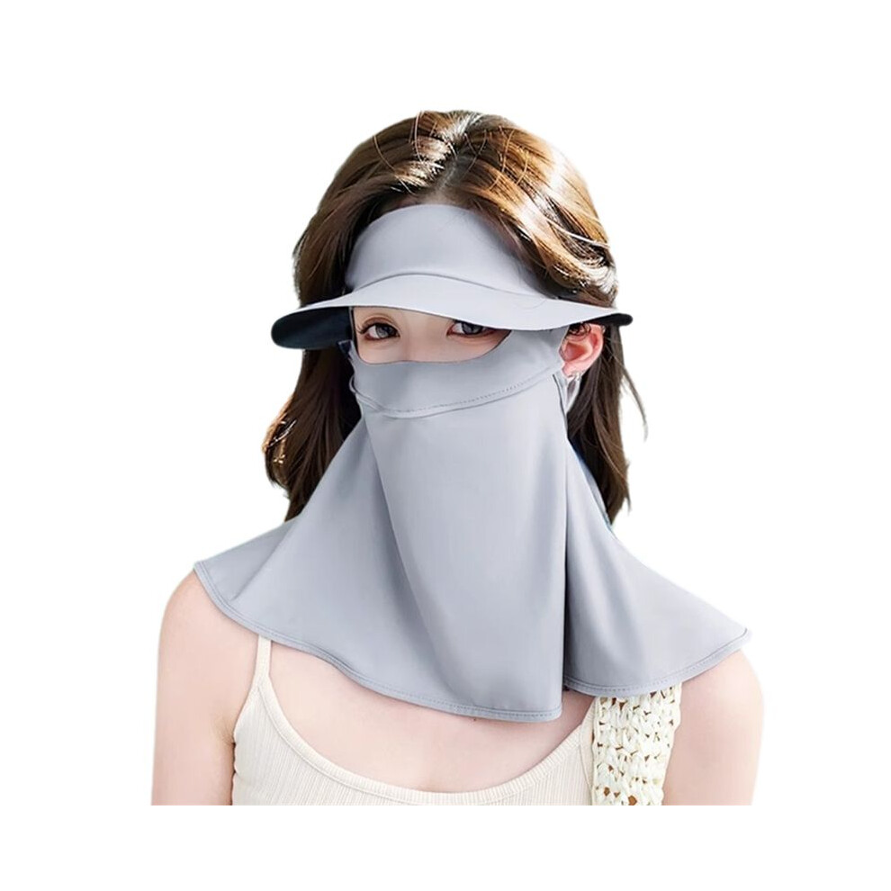 Temperament Gray Sun Protection Mask Full Face Ice Silk Anti-Uv Cycling Breathable Sunshade 6033335536603