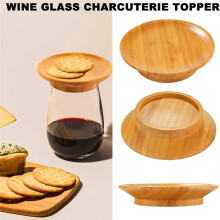 10PCS Wine Glass Charcuterie Topper Wine Glass Charcuterie Board Topper Bamboo Wine Glass Topper Coasters