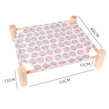 Cama Tipo Hamaca para Gatos y Perros, Hamaca de Madera para Gatos, Cama de Refrigeración Elevada, Cama para Mascotas Portátil Desmontable para