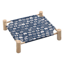 Cat and Dog Hammock Bed Wooden Cat Hammock Elevated Cooling Bed Detachable Portable Indoor Outdoor Pet Bed Suitable G