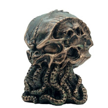 Estátua de Cthulhu em Ouro Bronze Cthulhu Crânio Ornamento de Resina Polvo